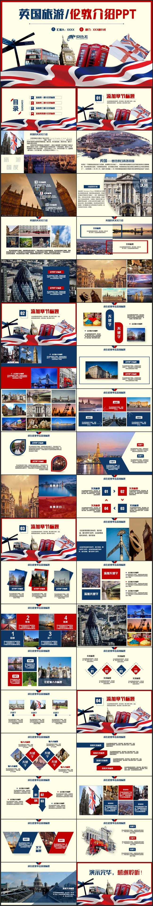 【英国旅游】高端动感英国旅游白金行宫英格兰苏格兰文化PPT