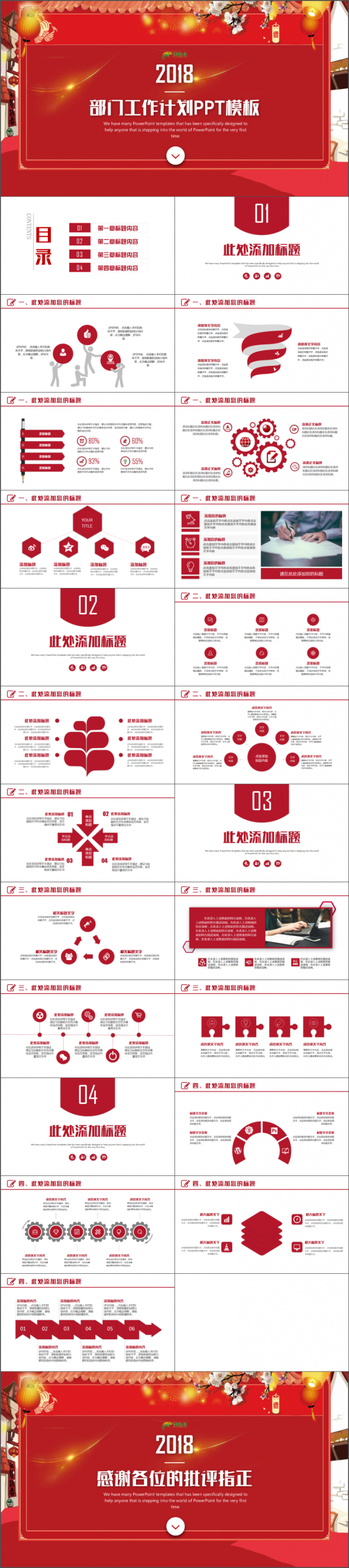 简约实用个人部门述职工作总结2018工作计划年终总结PPT
