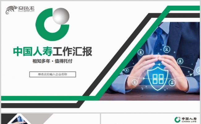 中国人寿保险公司工作总结计划PPT模板缩略图