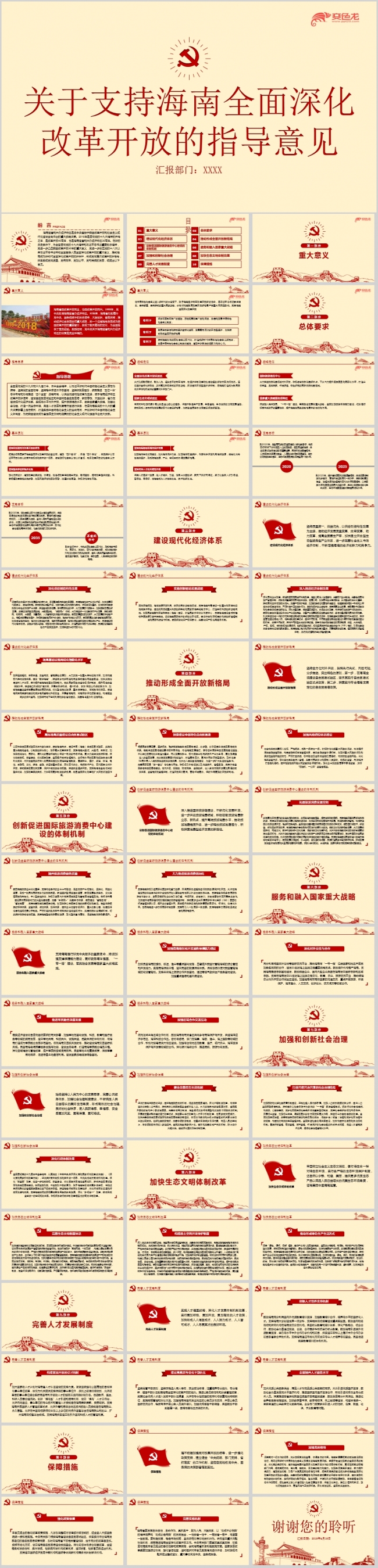 2018关于支持海南全面深化改革开放的指导意见解读ppt课件