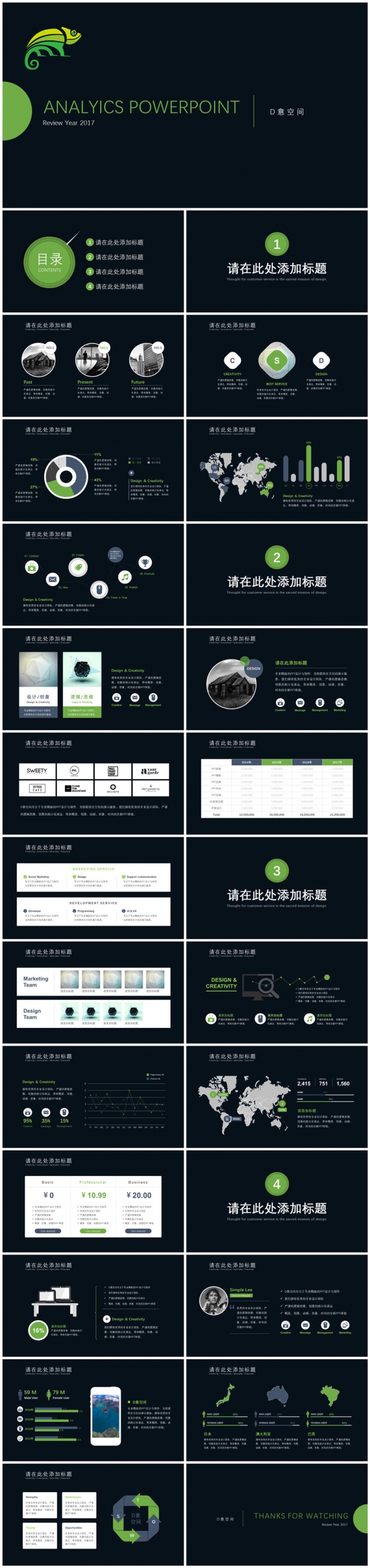 高端亮绿商务模板