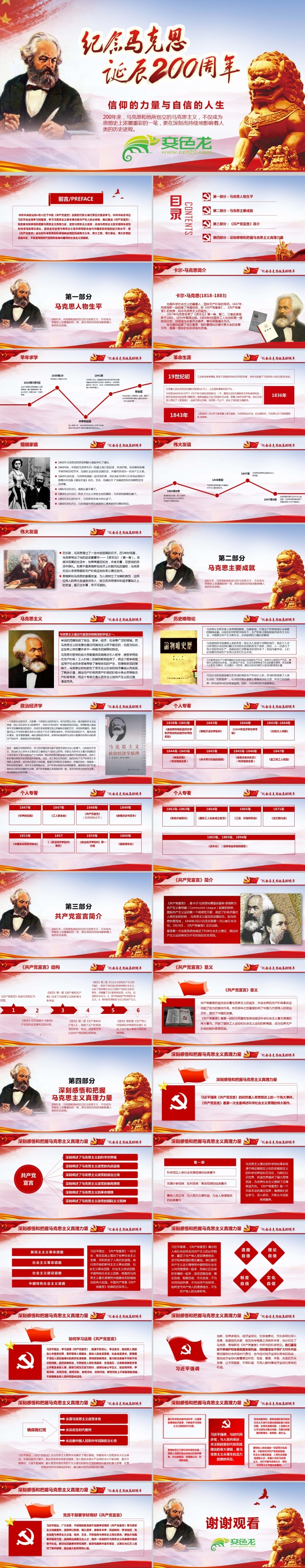 马克思诞辰200周年重温共产党宣言PPT