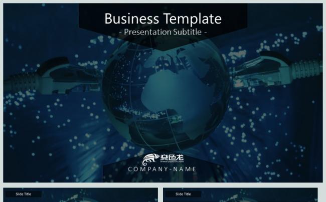  蓝色互联网智能商务大数据PPT模板缩略图