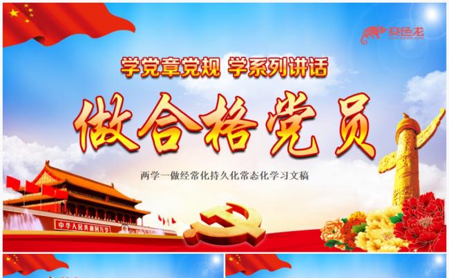 两学一做党政机关党建党课做合格党员学习ppt文稿缩略图