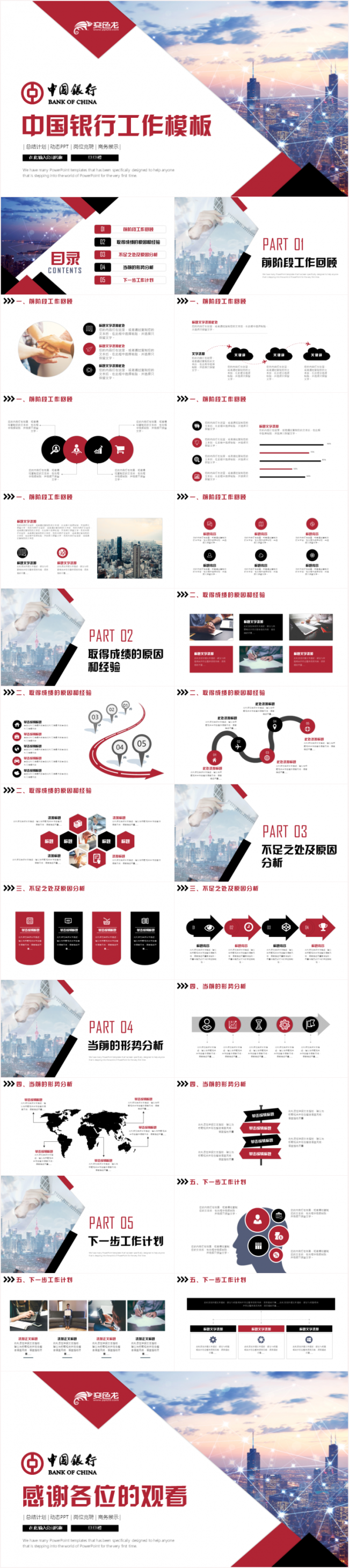 中国银行工作汇报总结营销计划策划工作计划ppt模板