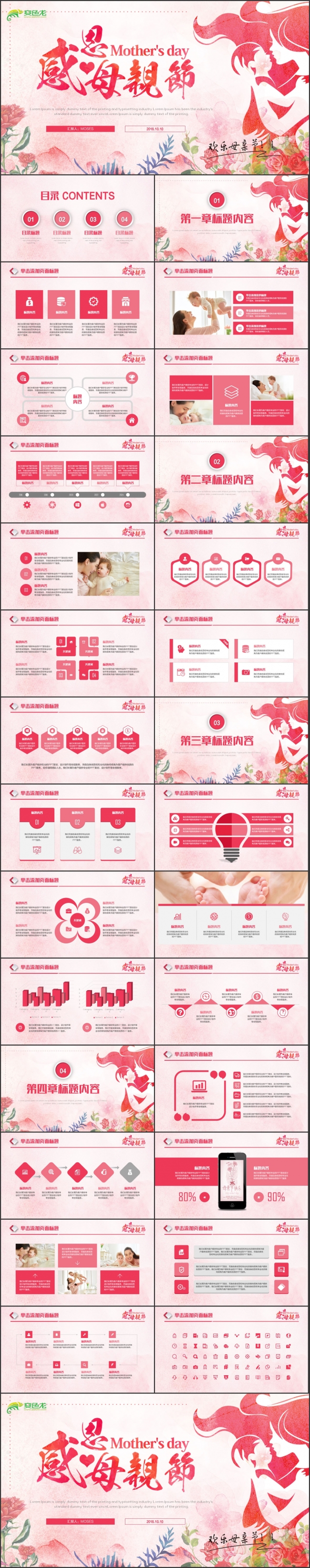 【513母亲节】温馨亲情母爱感恩母亲妈妈祝寿生日母亲节PPT