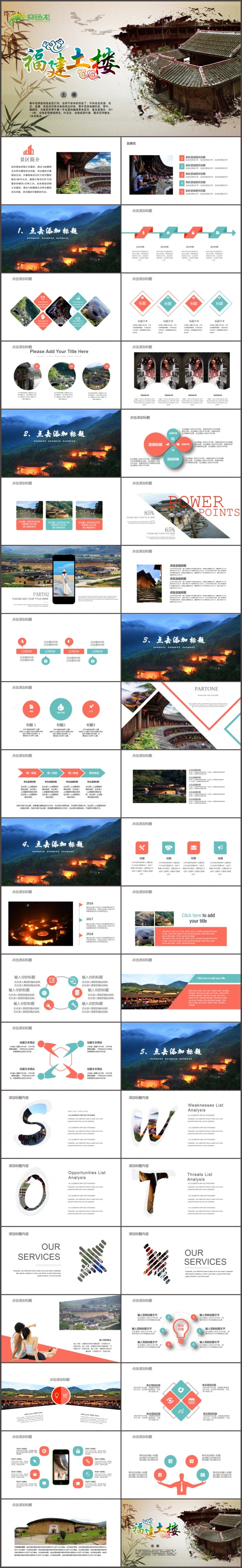 福建土楼旅游客家土楼旅游中国古代建筑古建筑古楼ppt