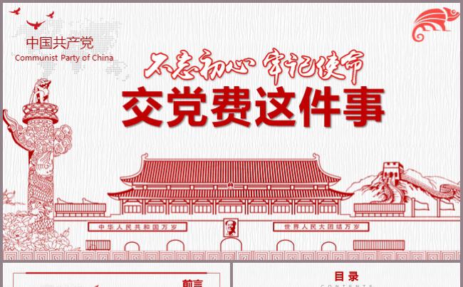党费业务知识培训党建党史党章党委党员党政廉政述廉模板缩略图