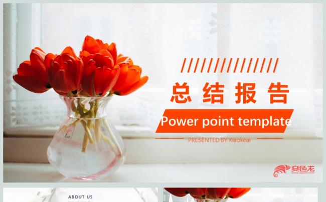 女性郁金香鲜花产品介绍工作总结PPT模板缩略图