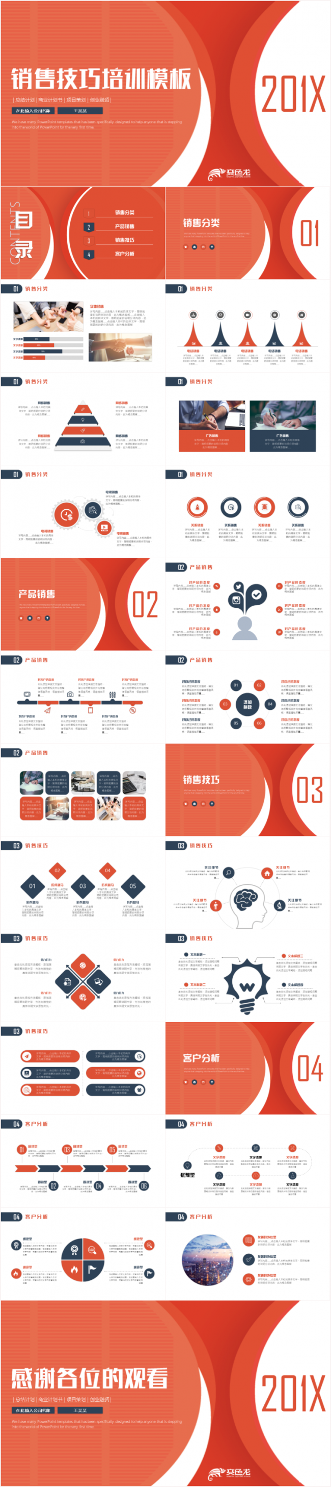 简约创意销售技巧培训营销策划方案计划书员工入职培训PPT模板