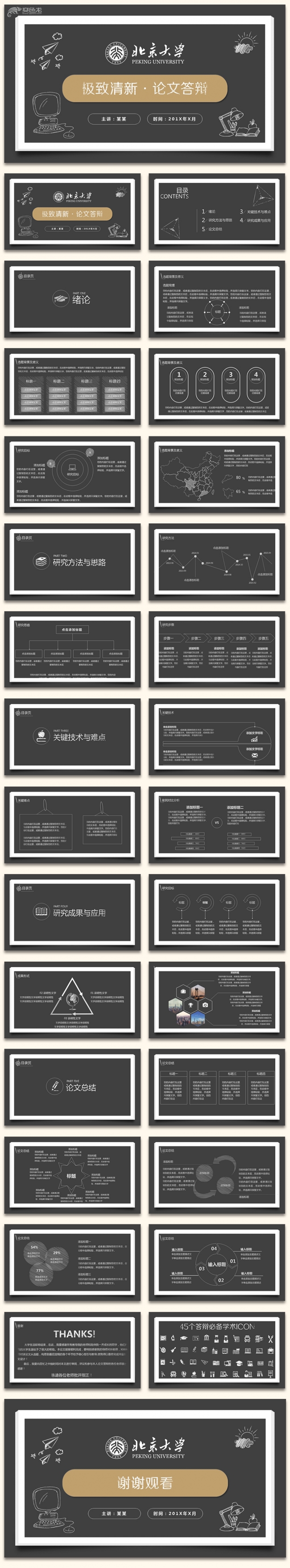 黑板手绘风学术报告毕业论文毕业答辩开题报告课题研究