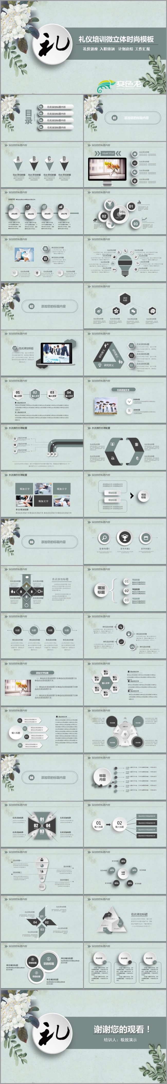 企业员工入职商务礼仪培训PPT模板