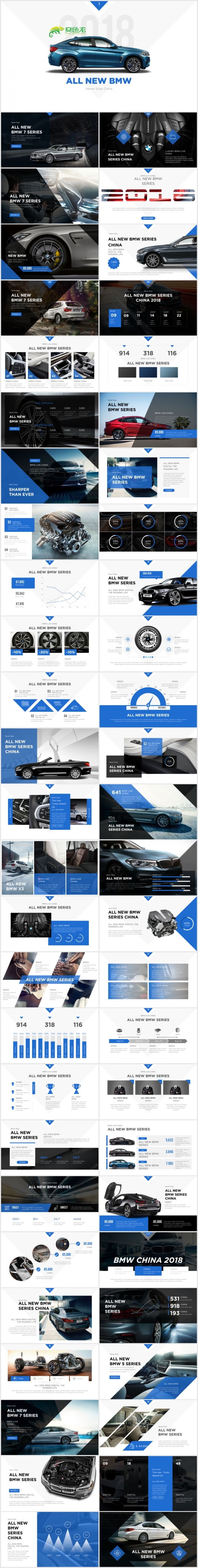 【狂人作品】2018全新BMW宝马汽车商业计划书ppt模板