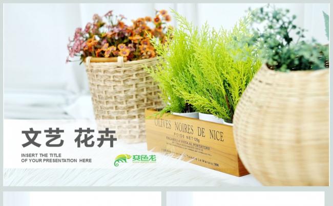  小清新文艺花卉鲜花花店PPT模板缩略图