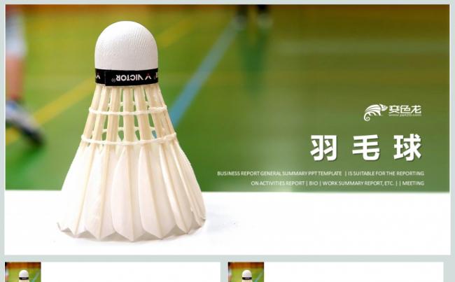 清新羽毛球体育运动PPT模板缩略图