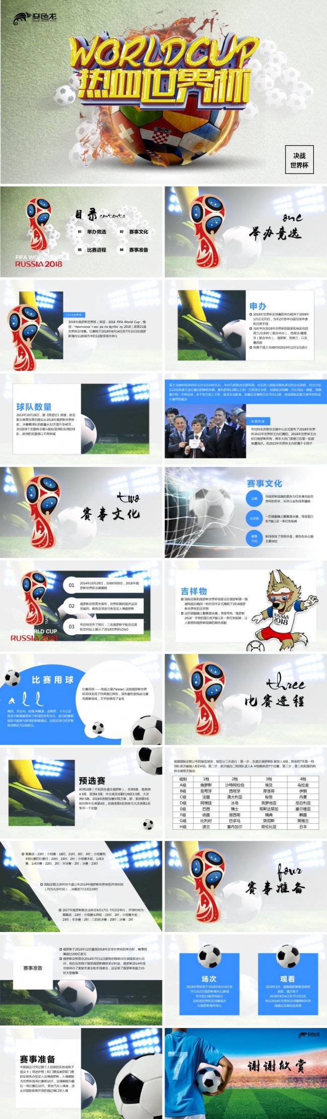 2018激情俄罗斯世界杯培训班会模版