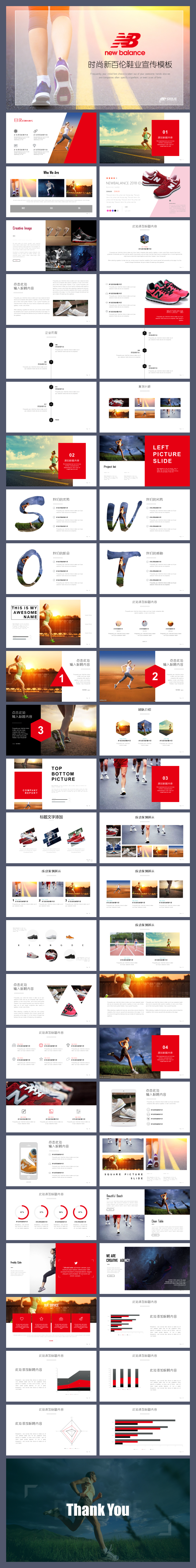 新百伦NEWBALANCE运动跑步鞋NB鞋业工作汇报模板