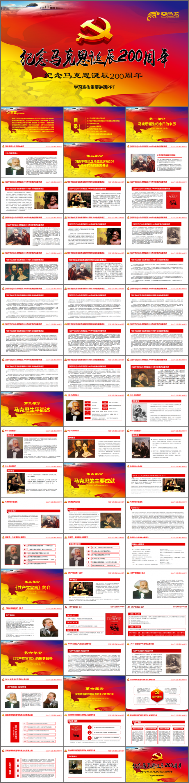 马克思诞辰200周年总书记重要讲话PPT