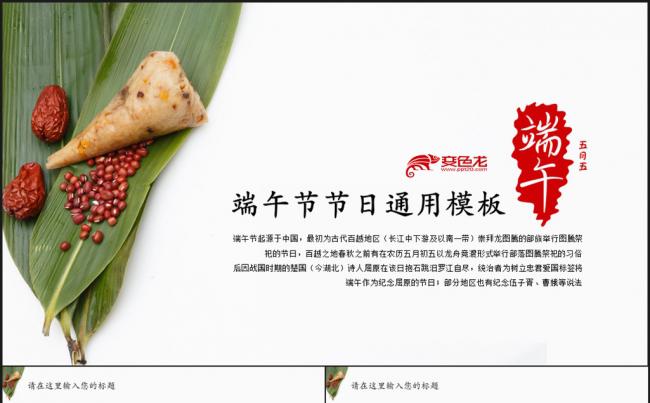 粽子端午节节日通用PPT模板缩略图