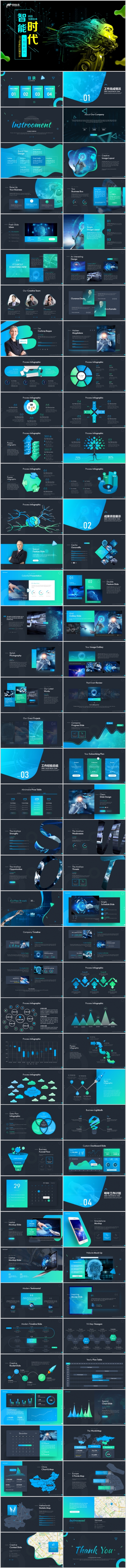 2019全新AI人工智能云计算大数据互联网安全PPT
