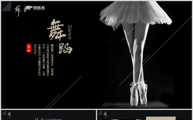 唯美舞蹈培训芭蕾舞舞蹈艺术高端PPT模板缩略图