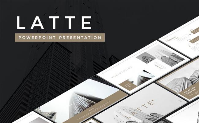 拿铁色冷淡风商务提案ppt模板Latte缩略图