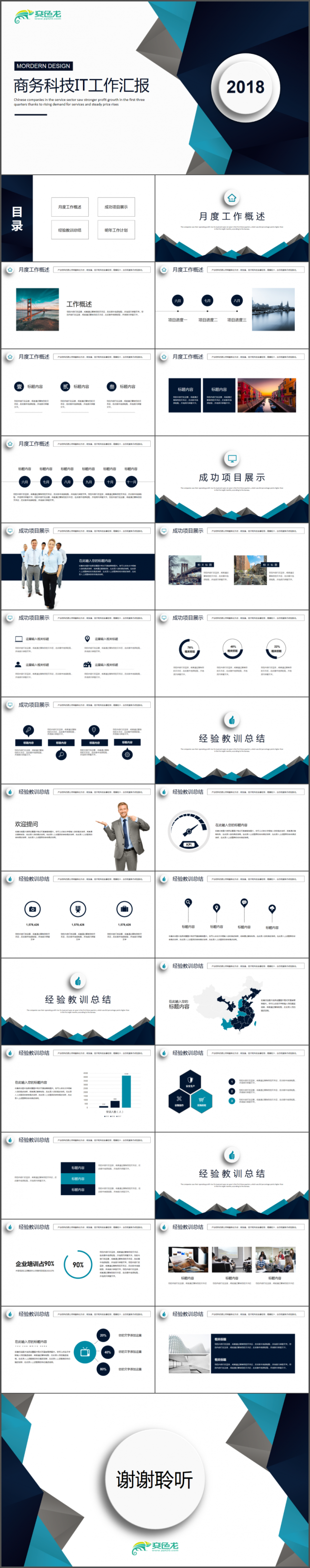 大气稳重商务科技IT工作汇报PPT