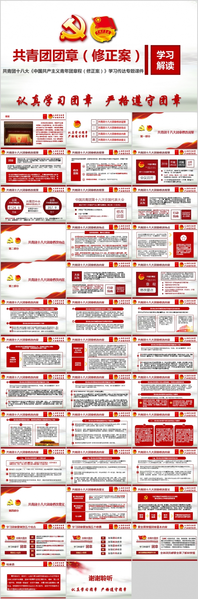 十八大团章修正案共青团团章修改学习传达宣讲专题团课ppt课件