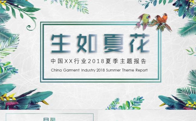 生如夏花汇报PPT模板缩略图