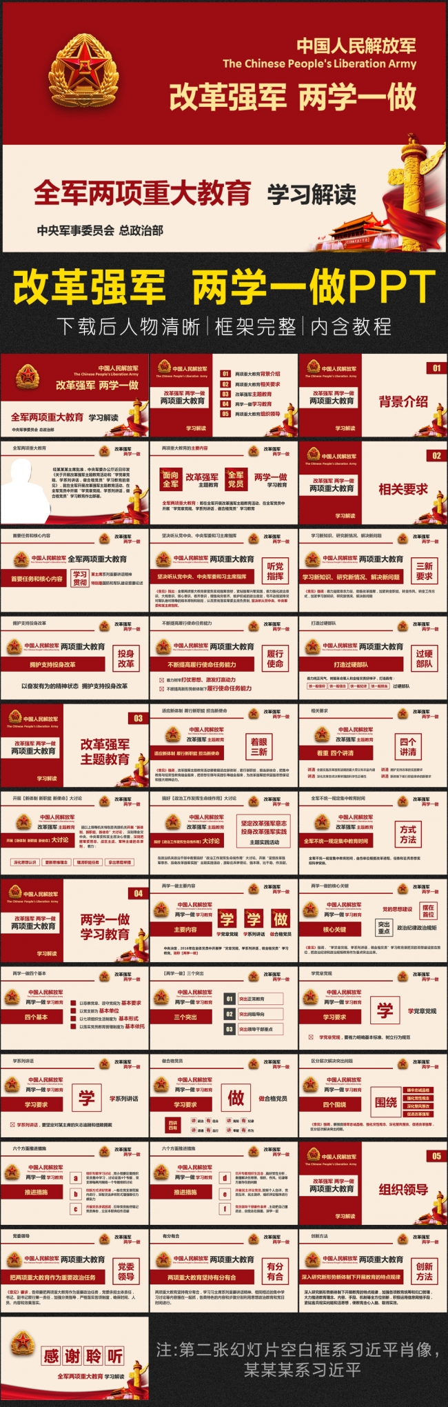两学一做改革强军教育PPT