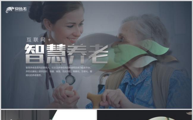 2019全新智慧养老互联网+健康社区智慧医疗PPT模板缩略图