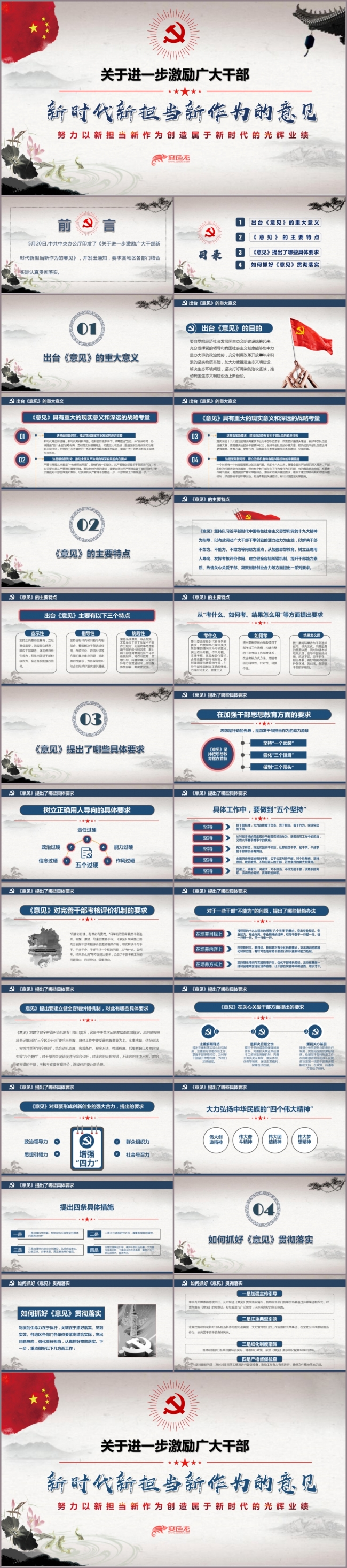 进一步激励广大干部新时代新担当新作为PPT模板