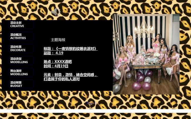 酒吧娱乐会所商业活动派对性感豹纹睡衣PPT模板缩略图