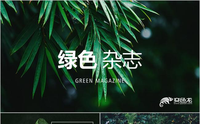 时尚摄影 绿色杂志风 公司宣传 创意设计 旅游摄影PPT缩略图