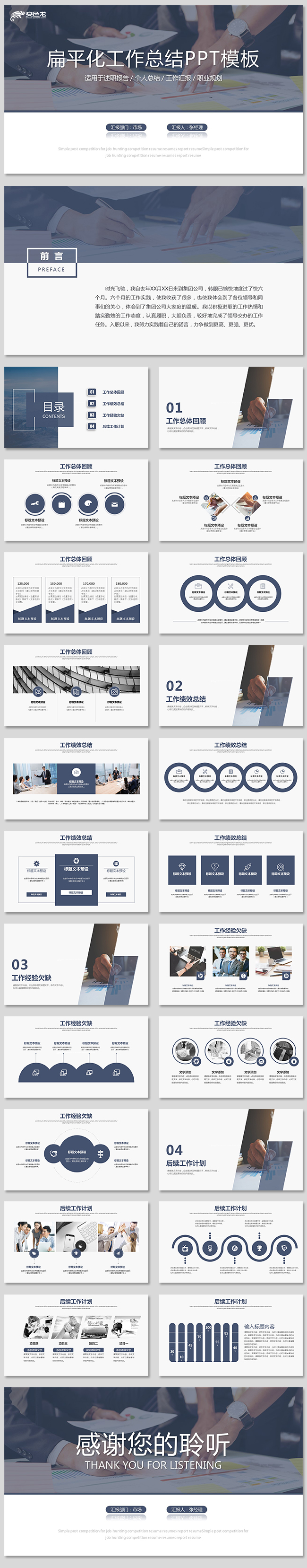 简约年终总结ppt述职报告ppt工作计划工作总结商务报告