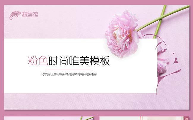 粉色紫色唯美时尚品牌推广服装美容美体工作报告工作总结缩略图