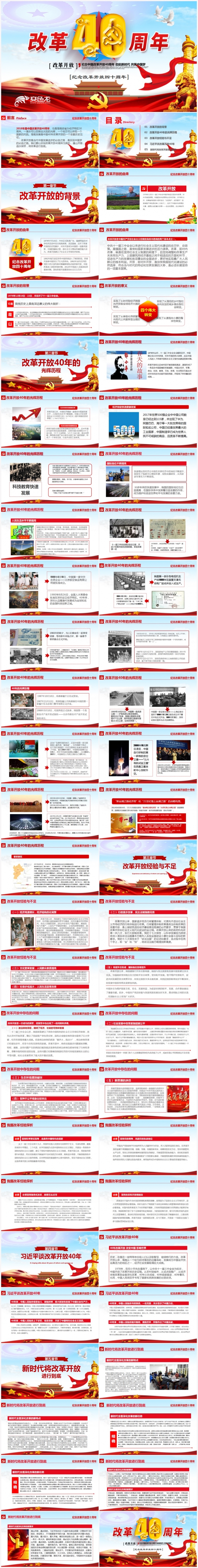 纪念改革开放40周年新时代将改革进行到底专题ppt课件