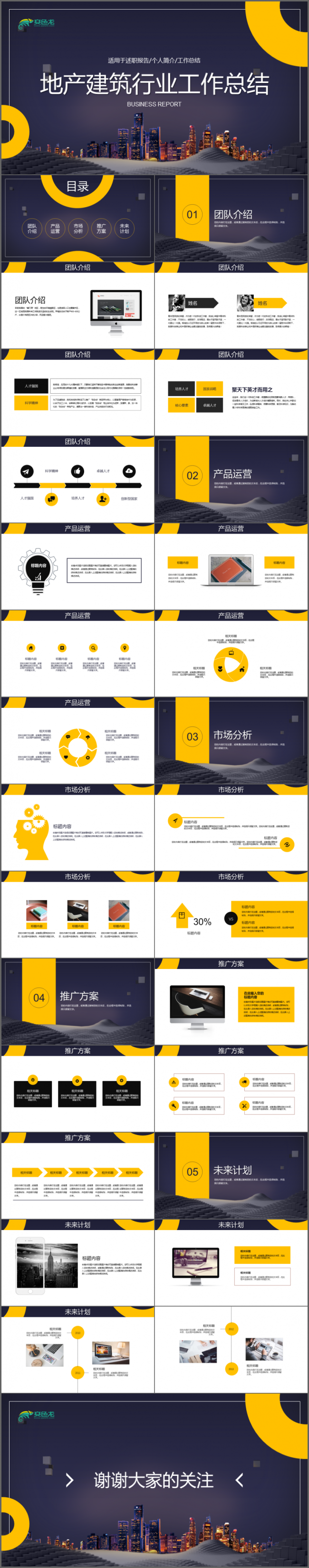 大气高端地产建筑行业工作总结PPT