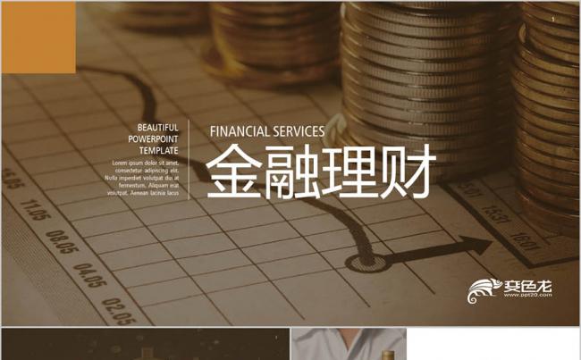 金色欧美商务办公 金融理财 数据报告 商业计划总结汇报PPT缩略图