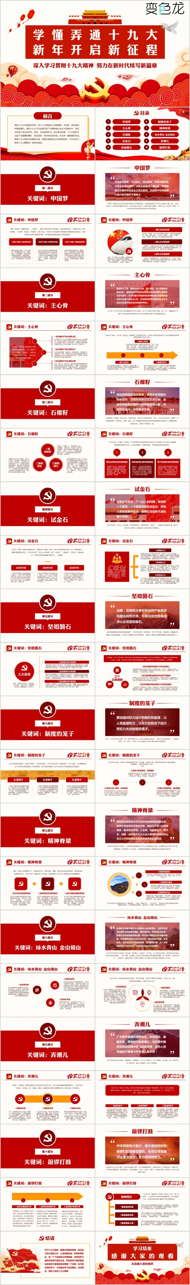 不忘初心牢记使命贯彻十九大精神宣讲党课主题ppt课件模板