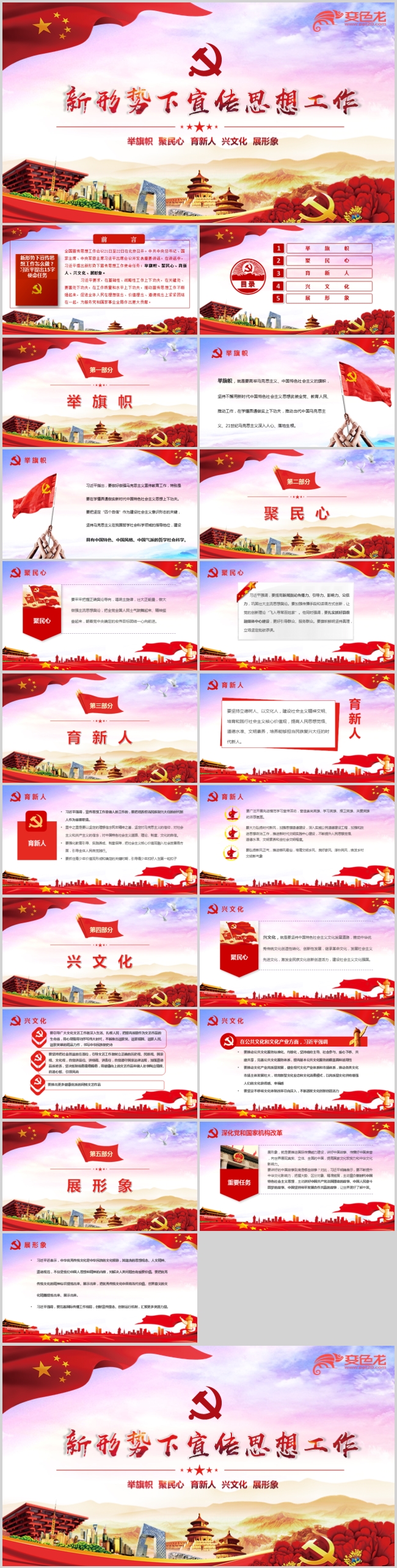 新形势下宣传思想工作PTT模板
