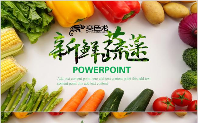新鲜农业蔬菜水果有机天然健康养生ppt模板缩略图