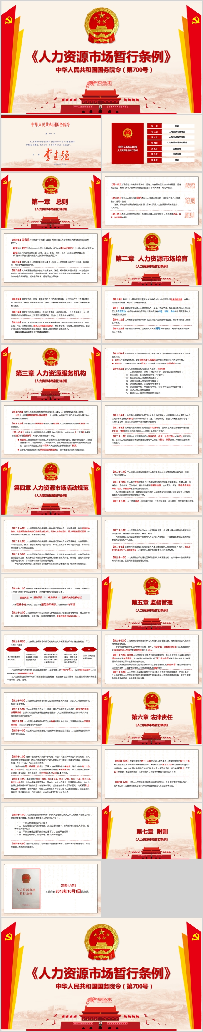 人力资源市场暂行条例解读PPT模板