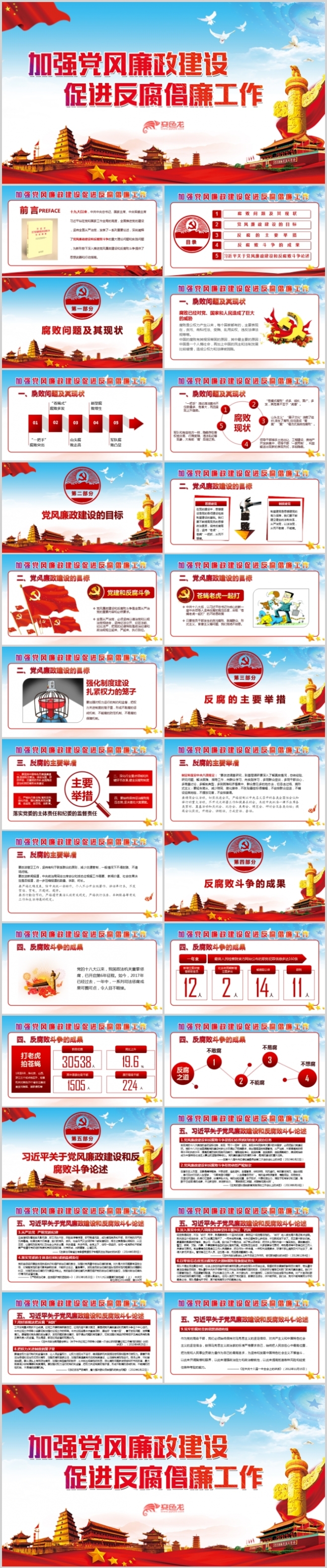 党员党风廉政建设教育PPT模板党课党纪党性党风述廉廉洁