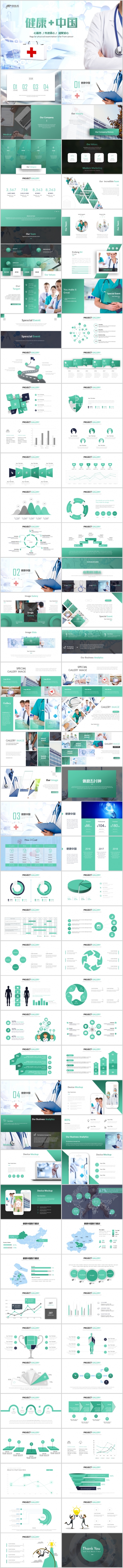 智慧医疗互联网+健康中国医疗类PPT模板