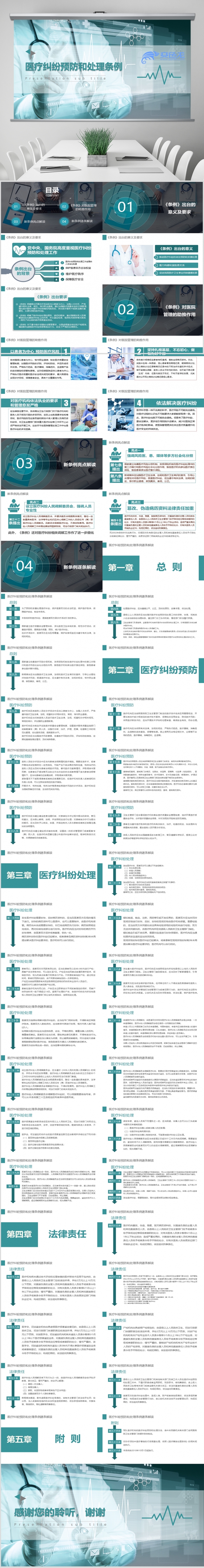 蓝色大气医疗纠纷预防和处理条例ppt模板