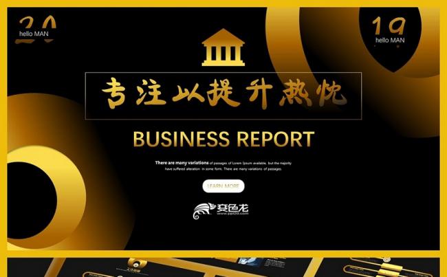 【黄金商务】高端极简设计 黑金商务风  商务通用模板缩略图