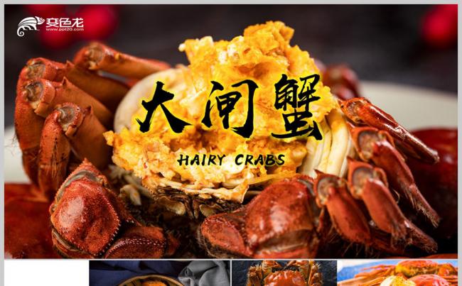 中国美食文化 餐饮美食 阳澄湖 美味大闸蟹特产PPT缩略图