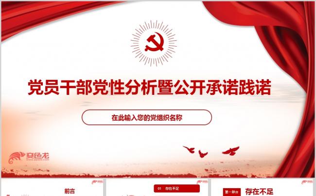 党员干部党性分析公开承诺践诺剖析汇报材料ppt模板缩略图