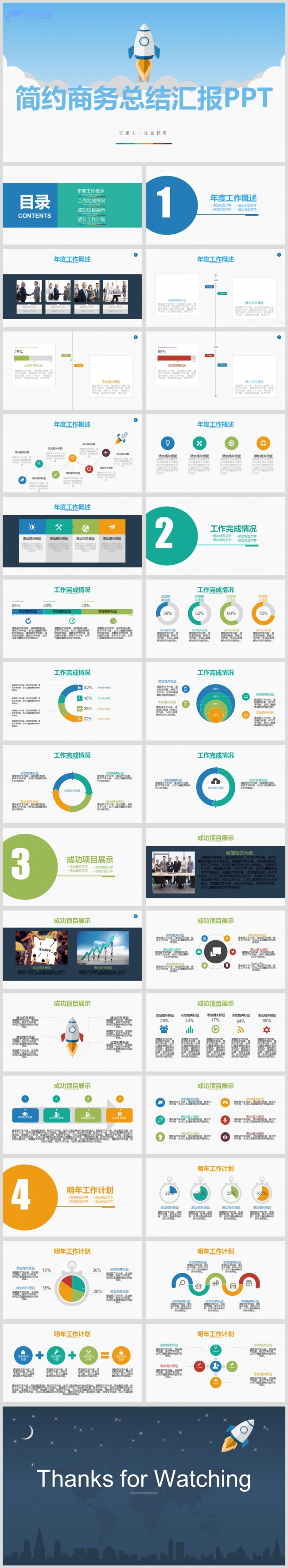 简约商务总结汇报PPT